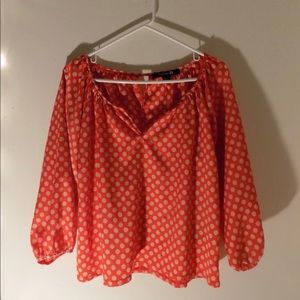 Vintage three quarter sleeve polka dot shirt